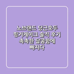 노브랜드 당근호두 핑거케이크, 솔직 후기! 촉촉한 달콤함에 빠지다