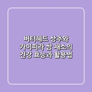 버터헤드 상추와 카이피라: 쌈 채소의 건강 효능과 활용법