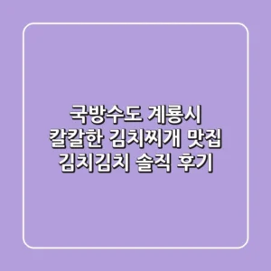 국방수도 계룡시 칼칼한 김치찌개 맛집: 김치김치 솔직 후기