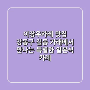 이장우카레 맛집, 강동구 길동 '가래'에서 만나는 특별한 일본식 카레