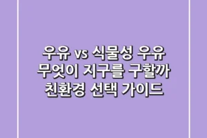 우유 vs 식물성 우유, 무엇이 지구를 구할까? 친환경 선택 가이드