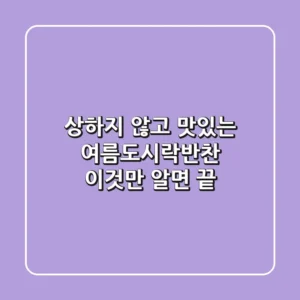 상하지 않고 맛있는 여름도시락반찬, 이것만 알면 끝!