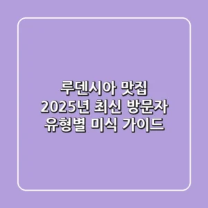 루덴시아 맛집, 2025년 최신 방문자 유형별 미식 가이드