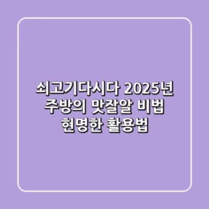 쇠고기다시다, 2025년 주방의 '맛잘알' 비법: 현명한 활용법