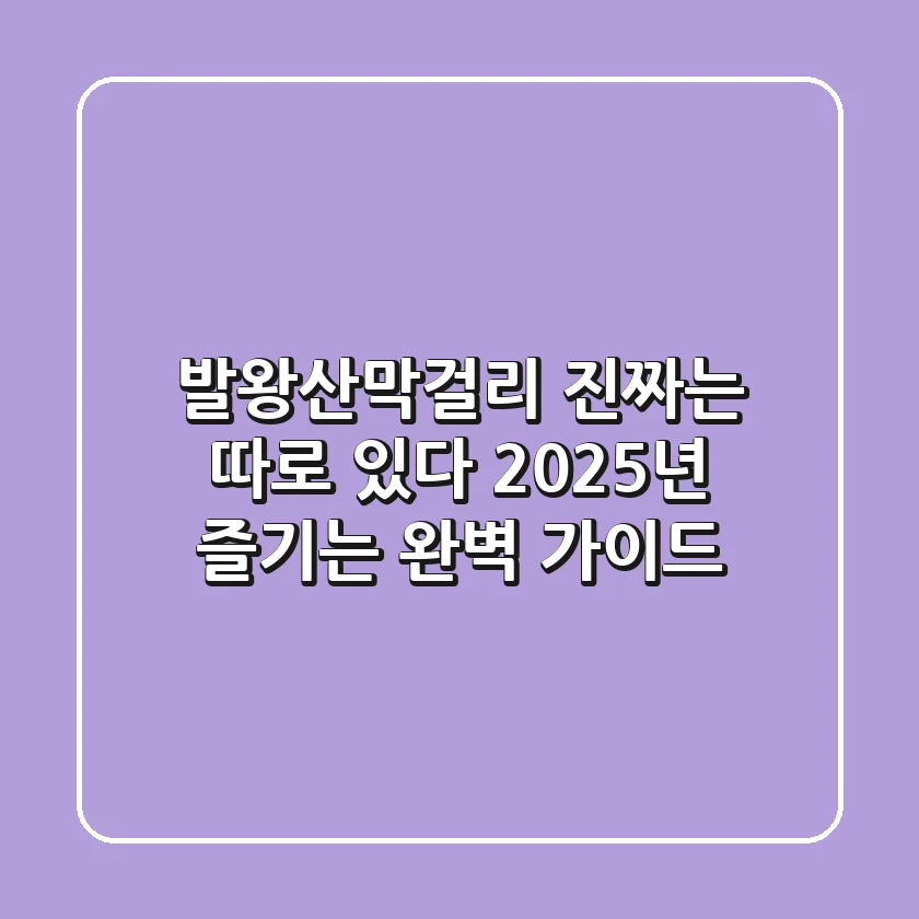 발왕산막걸리, 진짜는 따로 있다? 2025년 즐기는 완벽 가이드!