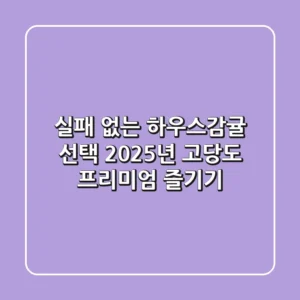실패 없는 하우스감귤 선택: 2025년 고당도 프리미엄 즐기기