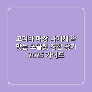 고디바 매장, 나에게 딱 맞는 초콜릿 경험 찾기 2025 가이드