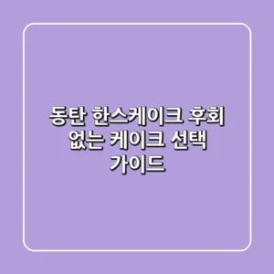동탄 한스케이크, 후회 없는 케이크 선택 가이드 🍰
