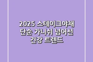 2025 스테이크야채, 단순 가니쉬 넘어선 건강 트렌드!