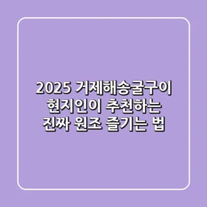 2025 거제해송굴구이: 현지인이 추천하는 진짜 '원조' 즐기는 법
