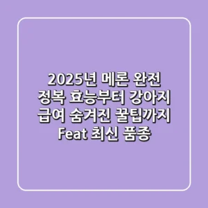 2025년 메론 완전 정복: 효능부터 강아지 급여, 숨겨진 꿀팁까지 (Feat. 최신 품종)