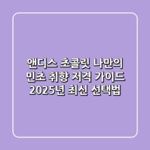앤디스 초콜릿, 나만의 민초 취향 저격 가이드: 2025년 최신 선택법