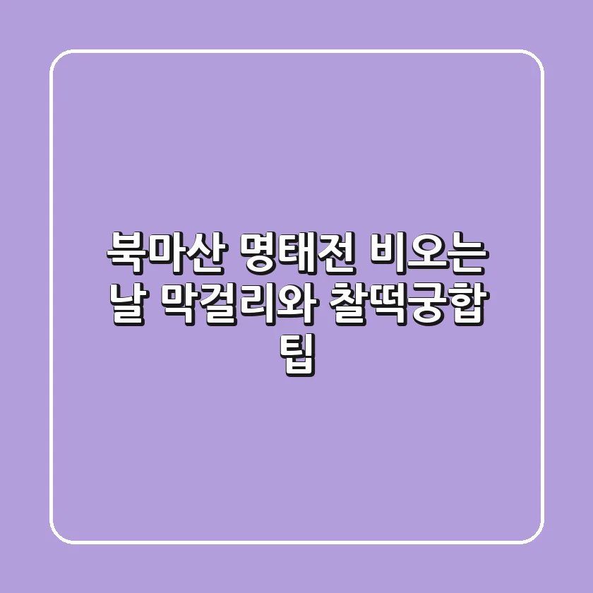 북마산 명태전, 비오는 날 막걸리와 찰떡궁합 팁